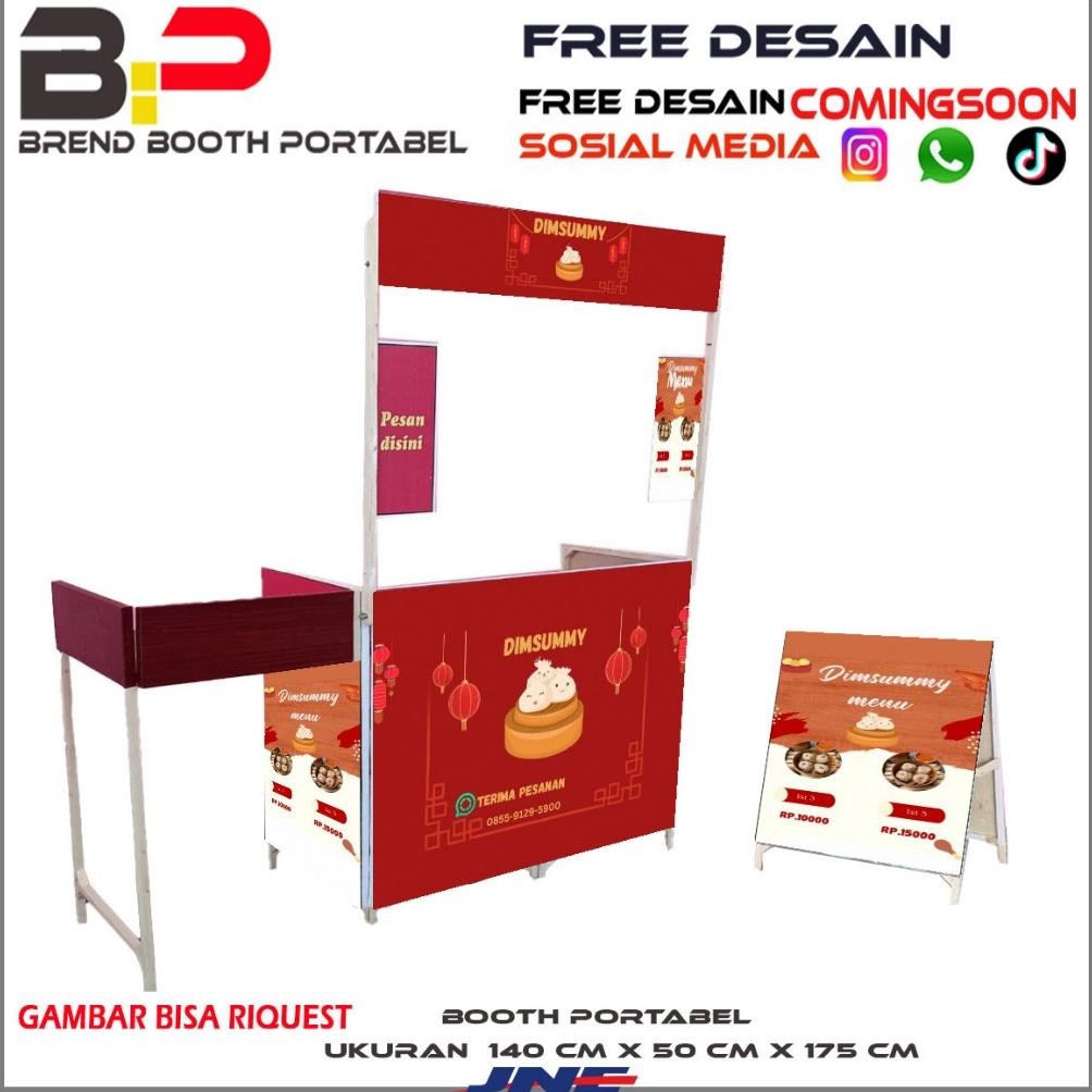 xenn booth portable kayu jumbo / gerobak lipat / meja jualan portable / booth lipat ringan / booth m
