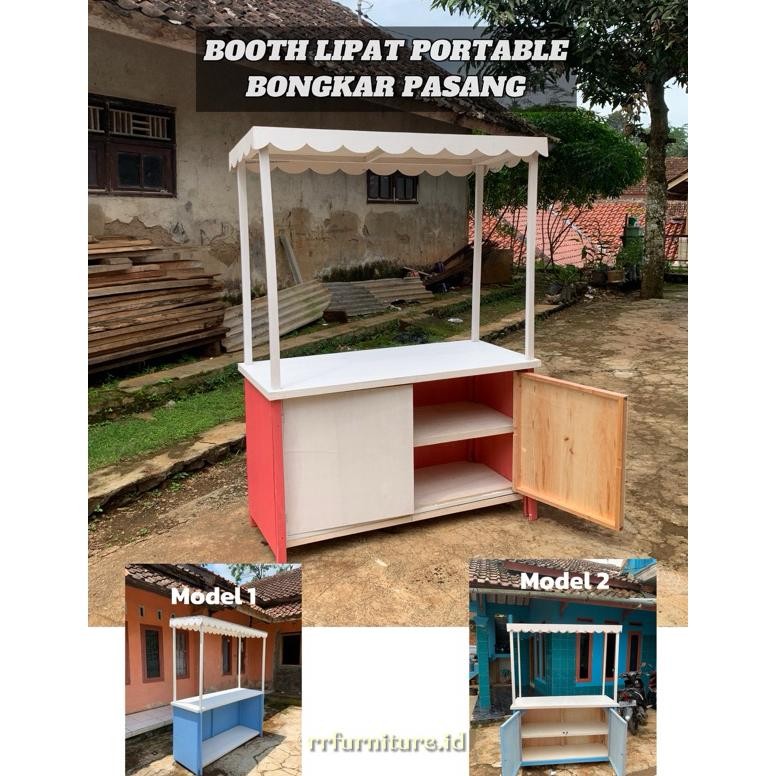 xenn gerobak jualan bisa bongkar pasang lipat / meja booth / booth / meja portable / booth portable 