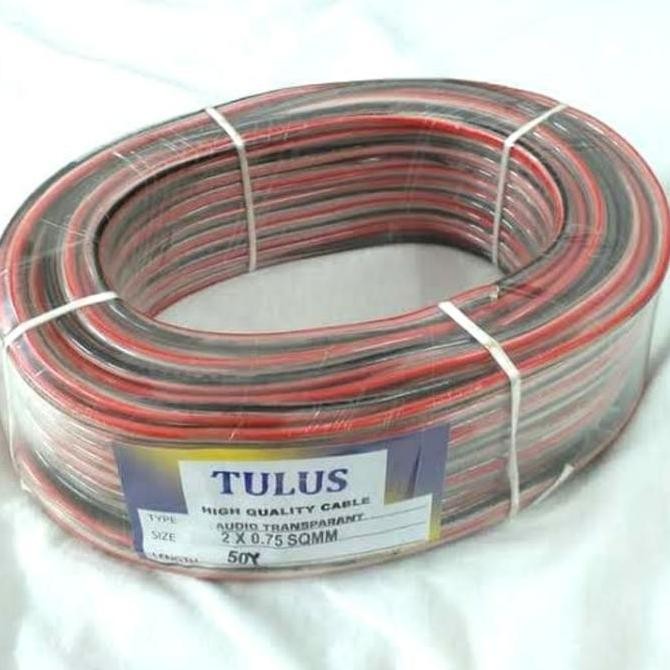 KABEL LISTRIK BENING TRANSPARAN 2X0,75MM SERABUT TEMBAGA 50 METER