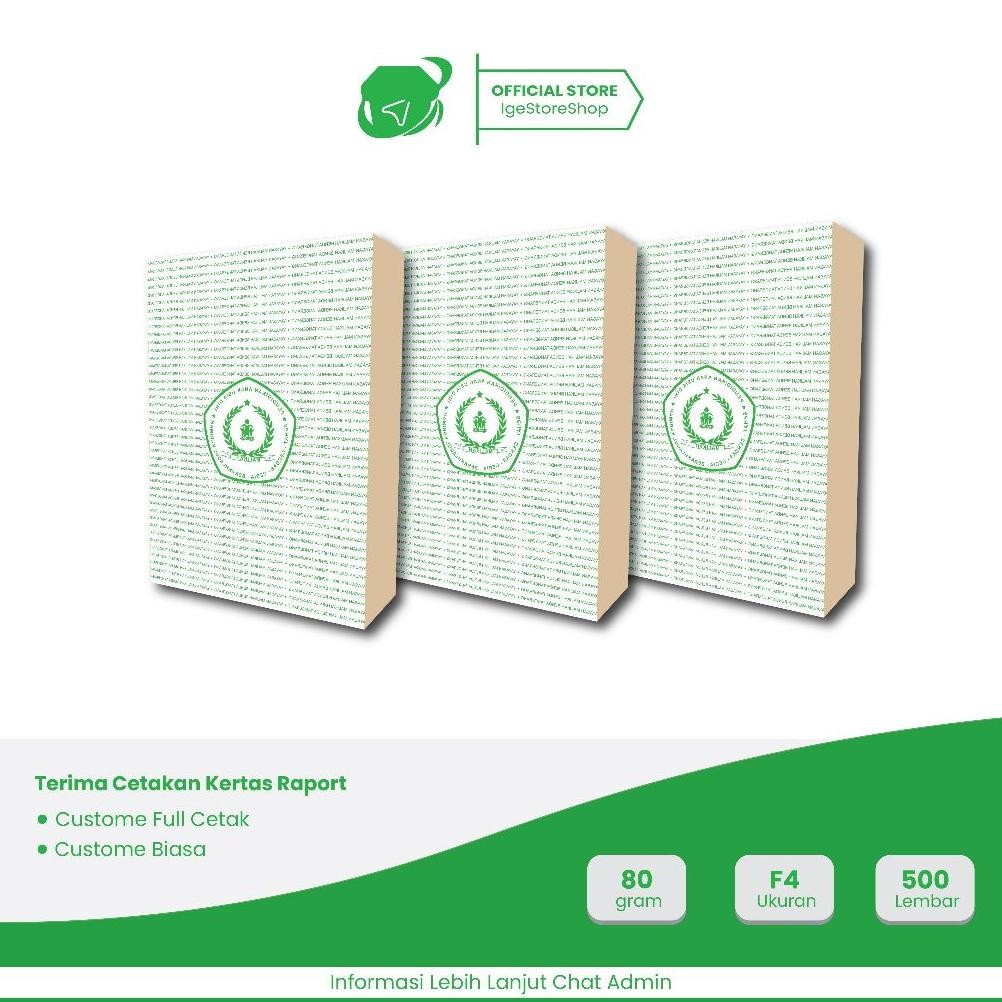 

Kolas Cetak Custom Kertas Raport F4