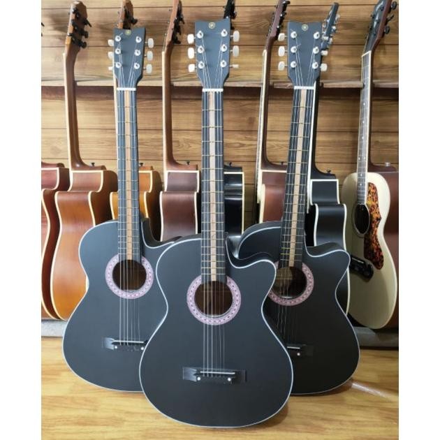 NEW Gitar Pemula Black Cocok Untuk Pemula ( belajar Kunci  )