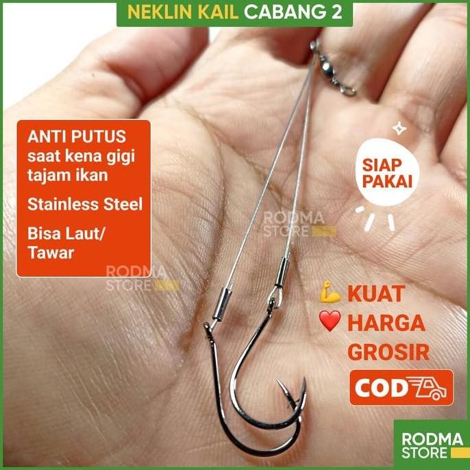 Senar Pancing Leader Kawat Neklin Kail Pancing Siap Pakai Lengkap