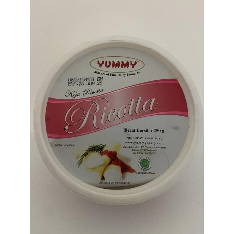 

Grosir Yummy Ricotta Cheese 250 Gr