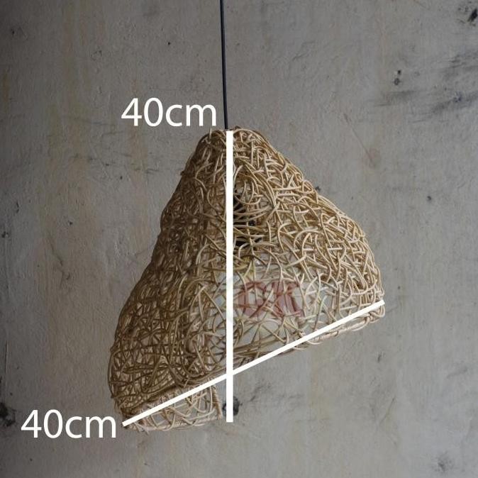 Grosir D40 Sarang Lampu Hias Rotan Gantung 1111