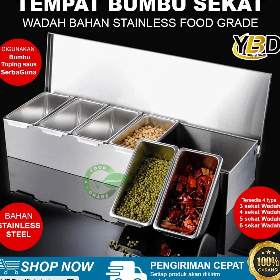 Seasoning Box Kotak Bumbu Stainless Tempat Bumbu Serbaguna Sekatrempahspicescondiment Container