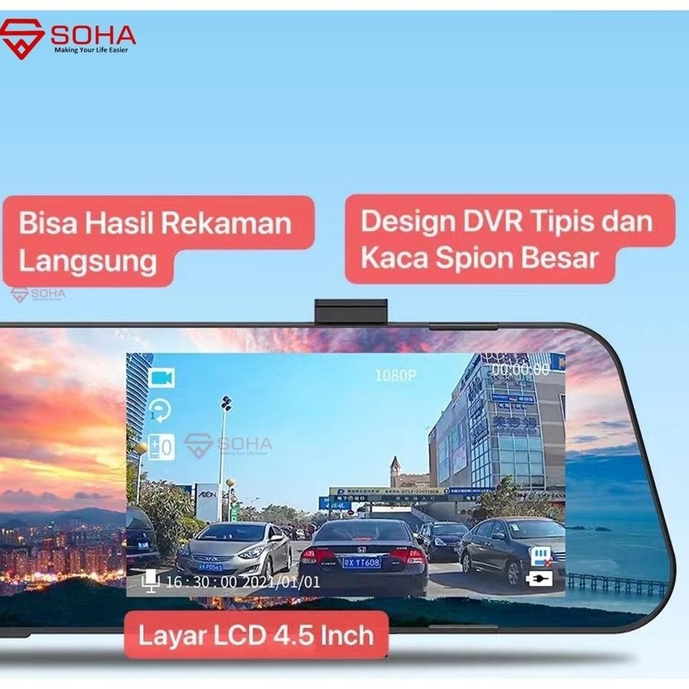 Spot Barang   Am-30 Dvr Kamera Mobil Spion Cctv Mobil Dvr Dasbor Cam Di Spion 2 Kamera Depan Belakan