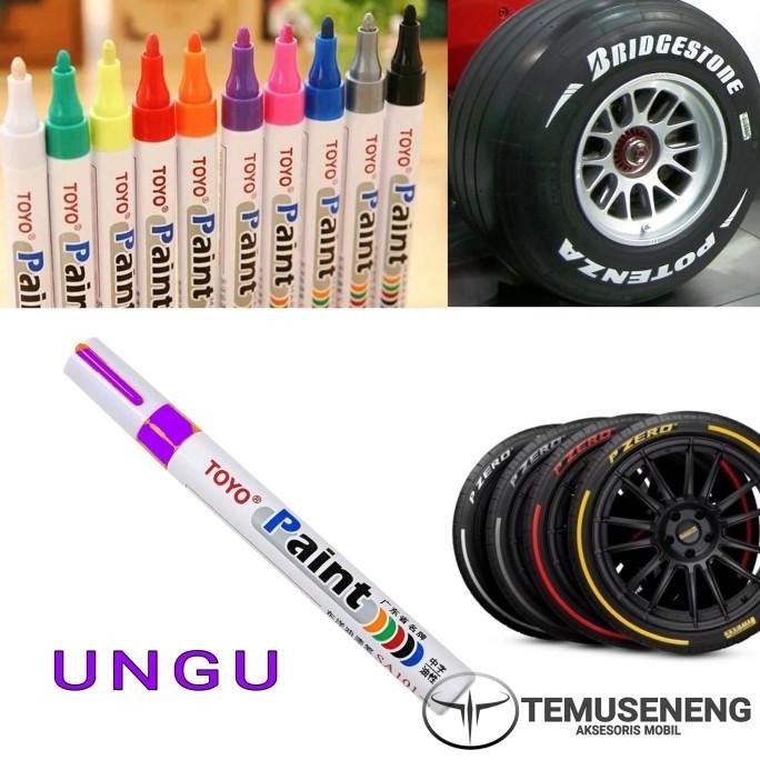 

Ready Stock !!!! Ungu Spidol Karet Ban Warna Roda Mobil Motor Toyo Paint Marker Ori Jos Hitam Merah