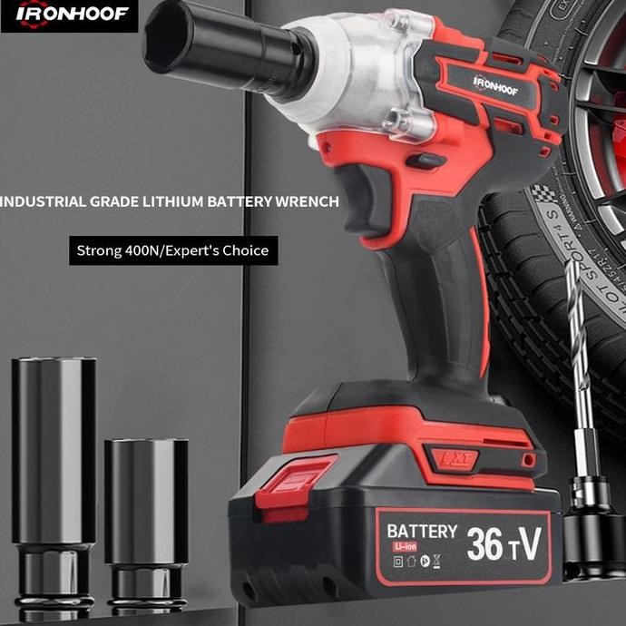 Ironhoof Impact Wrench Mesin Bor Cordless Pembuka Baut Baterai