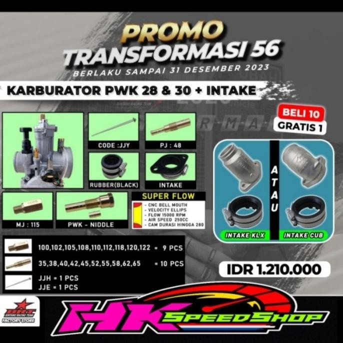 KARBU BRT CARBURATOR SUPER FLOW BRT PWK 28 30 32 34 GEN 2 GENERASI 2