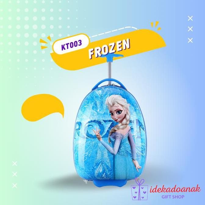 Tas Trolley Koper Telur 16 inch Sekolah Anak Cewek SD 2 Roda Frozen GS