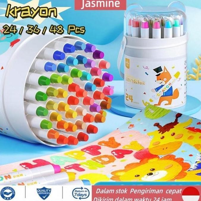 

FREE BRUSHCRAYON PUTAR WASHABLE 36/48 COLOR CRAYON FOR KIDS TIDAK BERACUN YANG DAPAT DICUCI SENI GAMBAR PASTEL MINYAK CRAYON TIDAK KOTOR DITANGAN WASHABLE NON TOXIC KRAYON ANAK-ANAK KRAYON WARNA SEKOLAH TERBARU ASLI 100% ORIGINAL OFFICIAL MODERN GARANSI