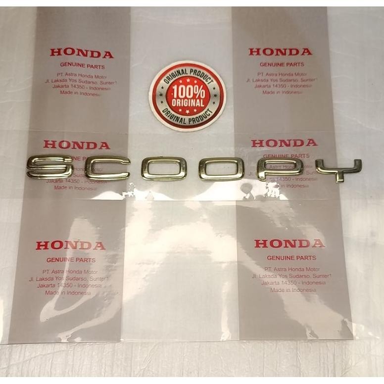 ASLI EMBLEM LOGO SCOOPY K2F GOLD ORIGINAL EMBLEM MOTOR SCOOPY 2019-2020