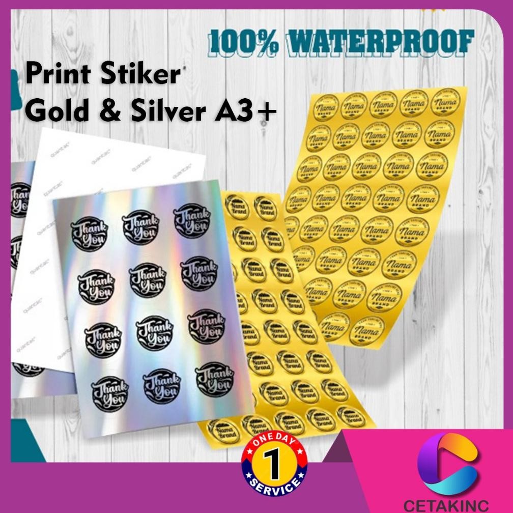 

Cetakinc - Print Sticker Gold & Silver A3 Free Kiss Cutting SV9