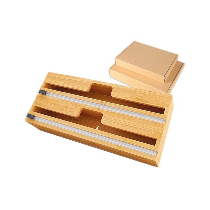 

Stora Roll Dispenser Bambu 2 In 1 Dengan Pemotong Roll Dispenser Tempat Plastik Wrap Aluminium Foil Kertas Tisu Roll Wadah Penyimpanan Serbaguna Packaging Holder Perlengkapan Rumah Tangga