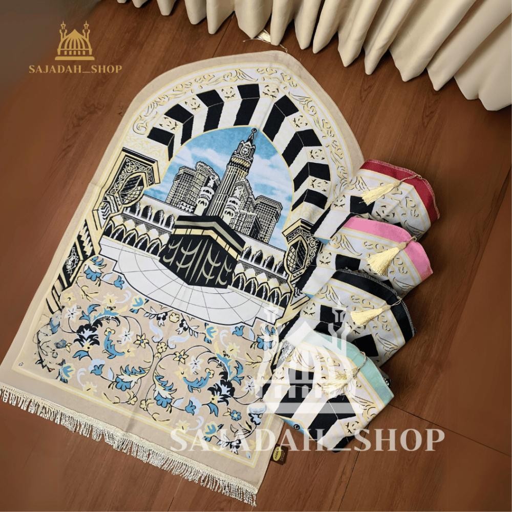 Sajadah Quba Suede Rumbai Motif Kabah AST