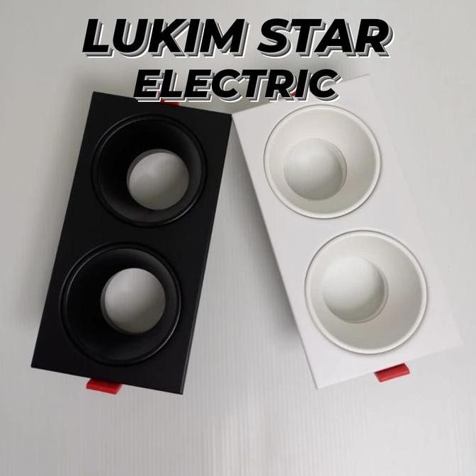 Terlaris Kap Lampu Downlight 2 gang mr16/Kap Spotlight Sorot 2Gang Kap MR16 SALE