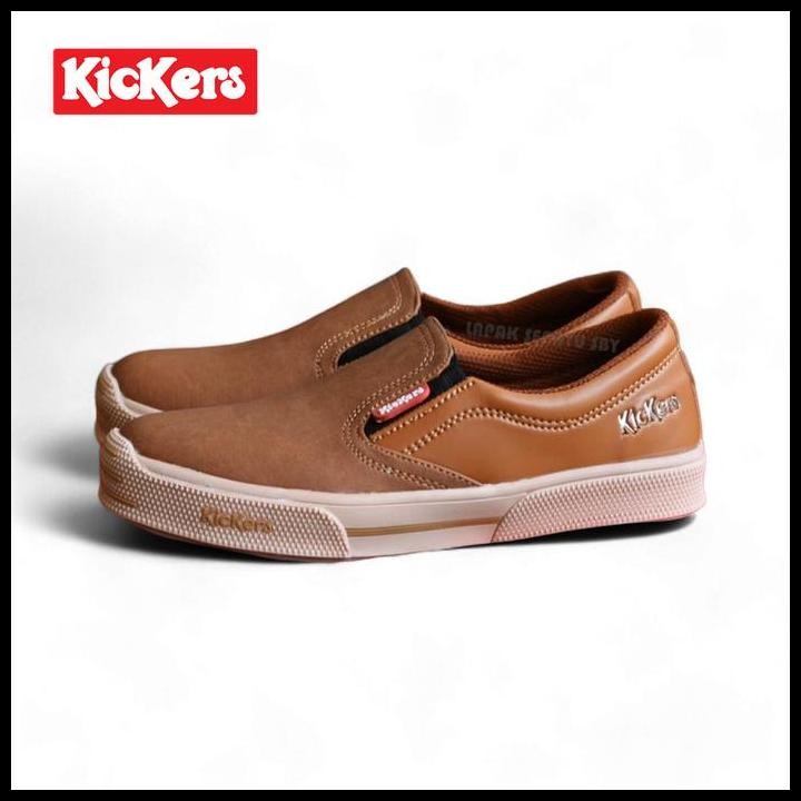 Terlaris Sepatu Kickers Mx One Slip On Casual Santai Formal  Kerja Pria Wanita Flat Shoes Karet Hita