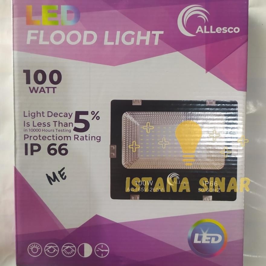 Allesco lampu sorot led 100 watt 100watt led  100 watt outdoor