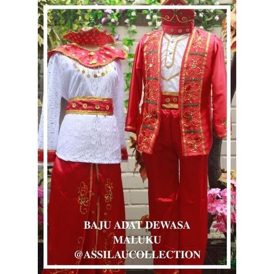 Ready Set Pakaian Tradisional / Baju Adat Maluku Dewasa (Pria/Wanita)
