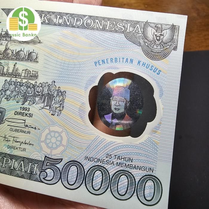Uang Kuno 50000 Rupiah Presiden Soeharto 1993 Polymer Special Edition Original Dan Terpercaya
