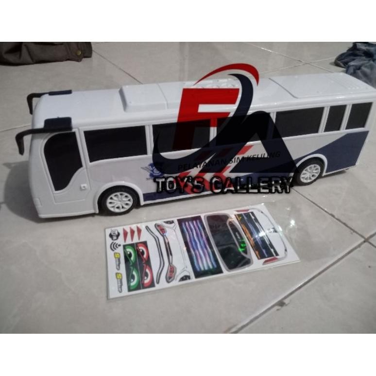 Mainan Bus Polisi/Mainan Miniatur Bus Samsat Keliling/Mainan Miniatur Bus AST