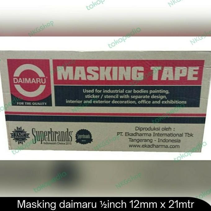 

Masking tape/Lakban kertas Daimaru 1/2' 12mm x 20mmin 1dus 192roll