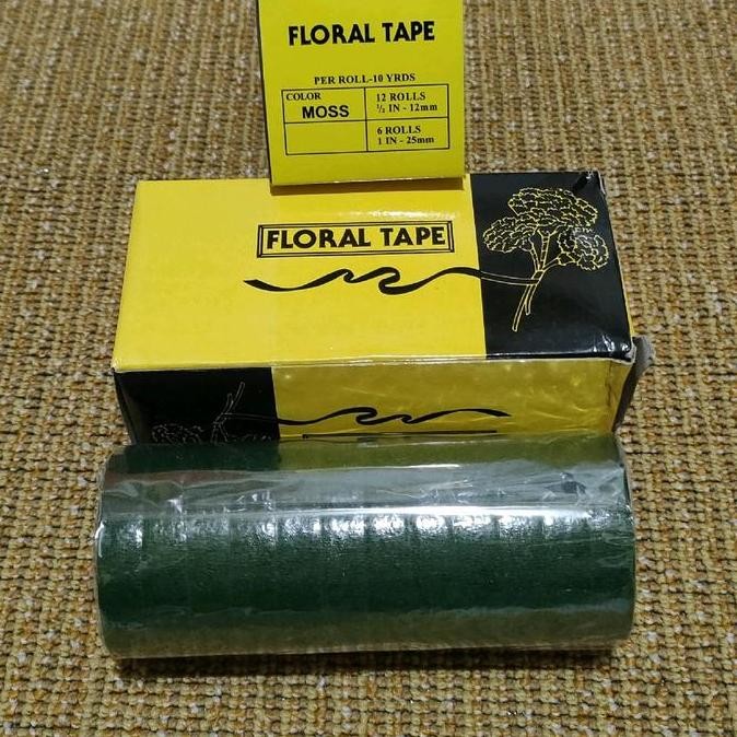 

Floral Tape 10 Yards Isi 12 Roll Selotip Tangkai Bunga Hijau - Coklat Co