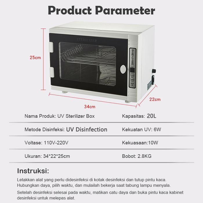 Uv Sterilizer Box Disinfection Cabinet Uv Ozon Kill Alat Steril Original Dan Terpercaya