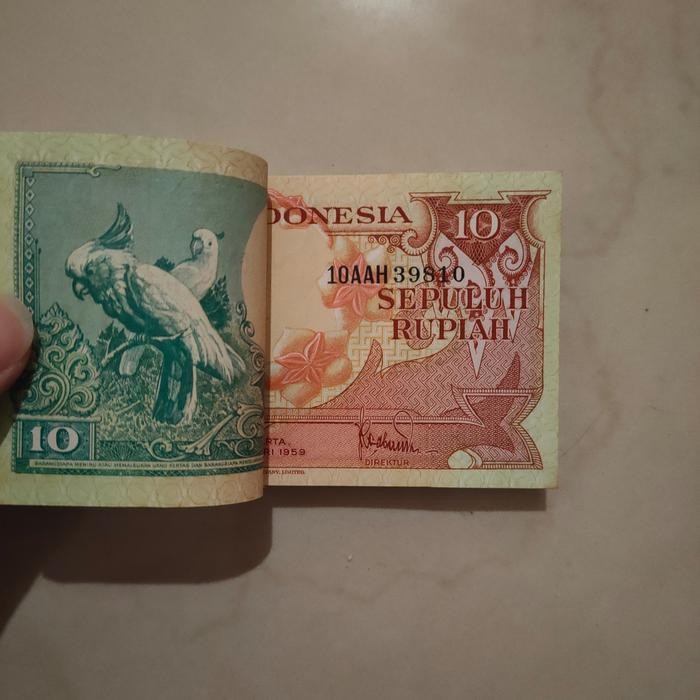 Uang Kuno 10 Rupiah 1959 Bunga 1 Gepok Original Dan Terpercaya