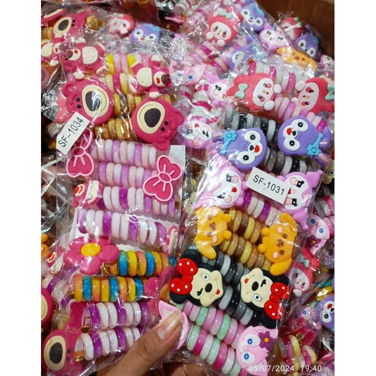 Kuncir Ikat Rambut Spiral Sanrio Lotso - Karet Kunciran Kepala Anak Lucu Karakter Tali Kuda Tinggi B