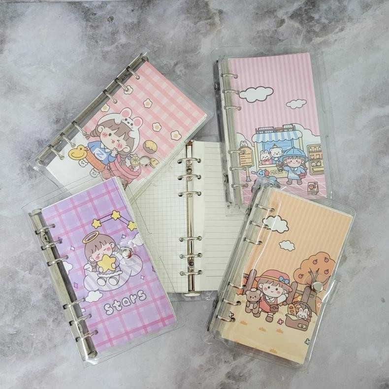 

JoeraganlapakBuku Binder Ring Journal Catatan Karakter Sanrio Kuromi Cinnamoroll Momo Gudetama Pompurin Trending