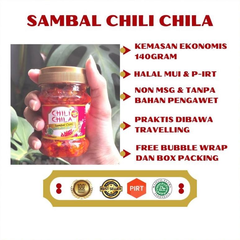 

Sambal Chili Chila Kemasan Botol Sambel Ekonomis Praktis 140Gram Ready To Eat AIZA RB10