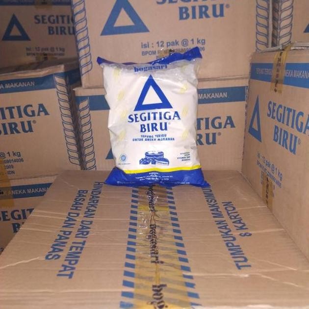 

Terigu Econopack Kemasan 1kg -Segitiga Biru-Lencana Merah- Per Dus (12 Pcs)