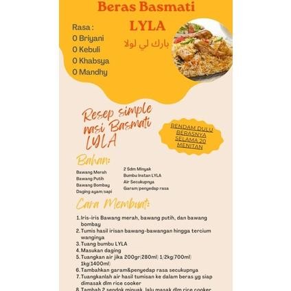 

Beras basmati 1 kg rasa bumbu kebuli, briyani, khabsya, mandhi RB10