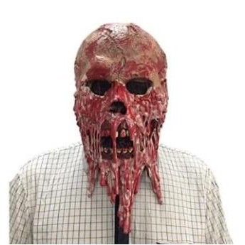 Topeng seram hantu zombie tengkorak daging meleleh latex halloween