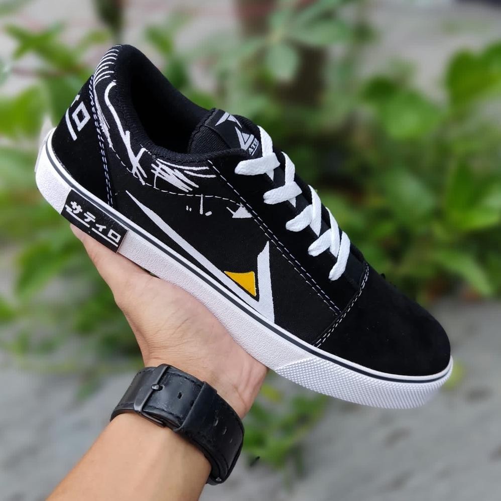 TERMURAH Sepatu Sneakers Grade Orijinal Spatu Sekolah Kuliah Model Zatiro Ori White Black Keren Desi