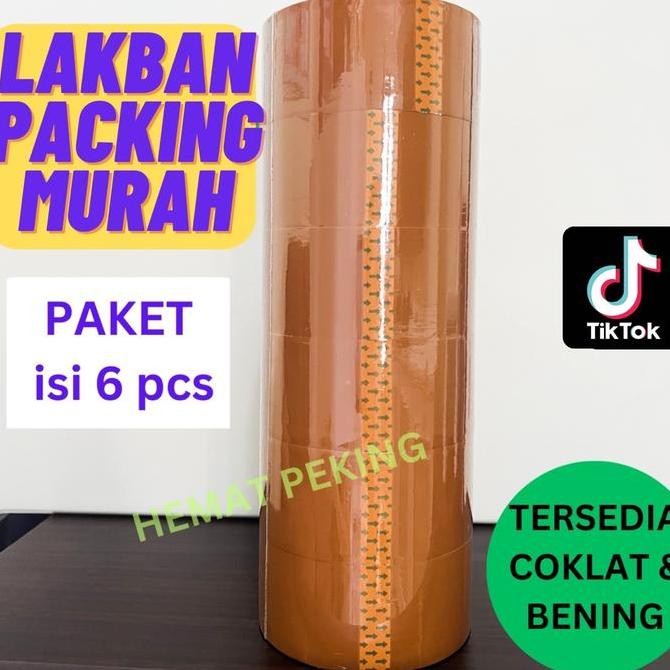 

Lakban Packing Paket 6 Pcs Bening Transparan Coklat Co