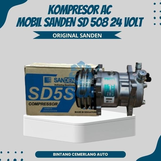 . Kompresor AC Mobil SANDEN SD508 SD 508 SD5H14 SANDEN 24 VOLT