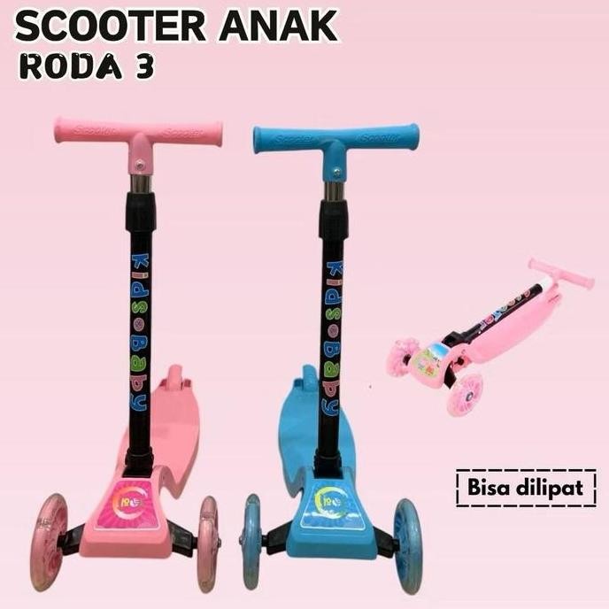 NEW!!! (BANDUNG) Skuter Scooter Otoped Otopet Mainan Sepeda Lipat Mini Anak Roda 3 LED