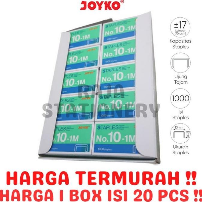 

Staples Joyko No.10 Kecil Isi Stepler Refill Hekter Steples No.10-1M 1 Box [20Pcs] Co