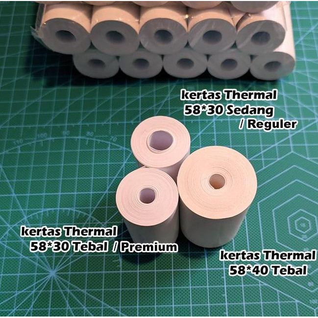

(Siap Kirim) 40 Roll Struk Thermal 57X30 58X30 Paper Roll Printer Bluetooth 58Mm Kertas Kasir Pos Termal Coreless Tanpa Core Tebal Co