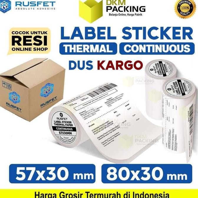 

Label Paper Thermal Continuous Roll Bar Resi Rusfet 57Mm / Dus Co