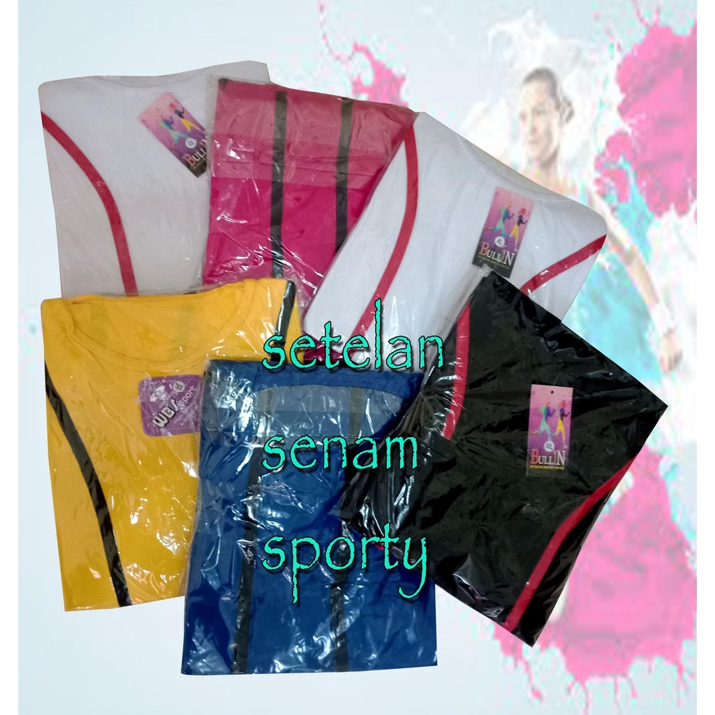 ( TERLARIS ) SETELAN SENAM WANITA AEROBIC & ZUMBA - SET CELANA ROK LOGO INDONESIA - BAJU SENAM WANIT