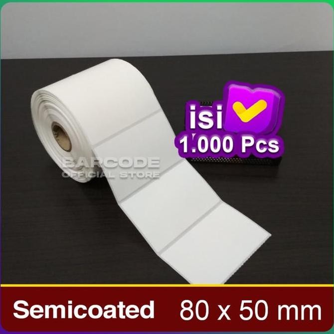 

Label Stiker Semicoat 80x50mm / 80 x 50 / 80x50 mm 1 Line1Slop