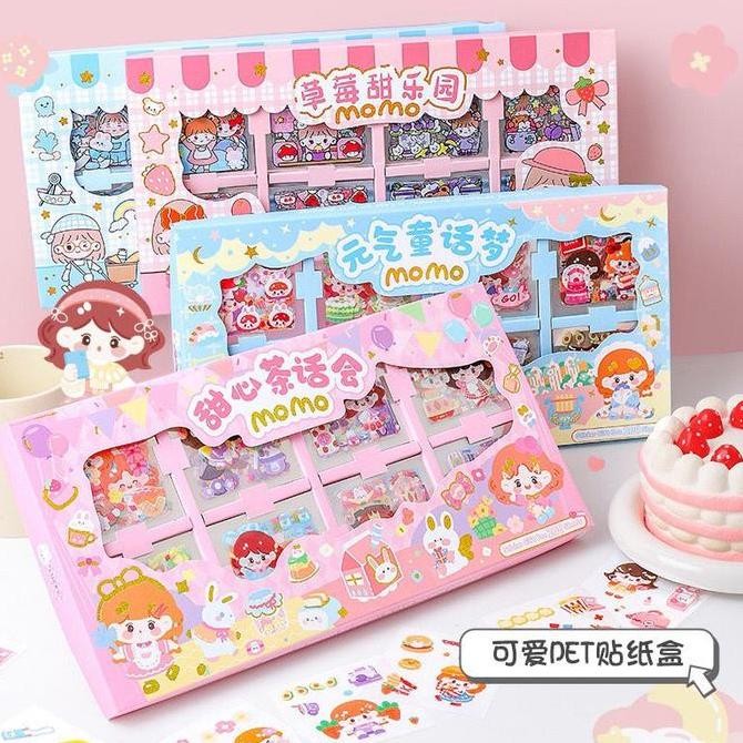 

200 Lembar Sticker Momo Box/ Momo New / Ellie Box Pvc Jumbo Size Cute Co