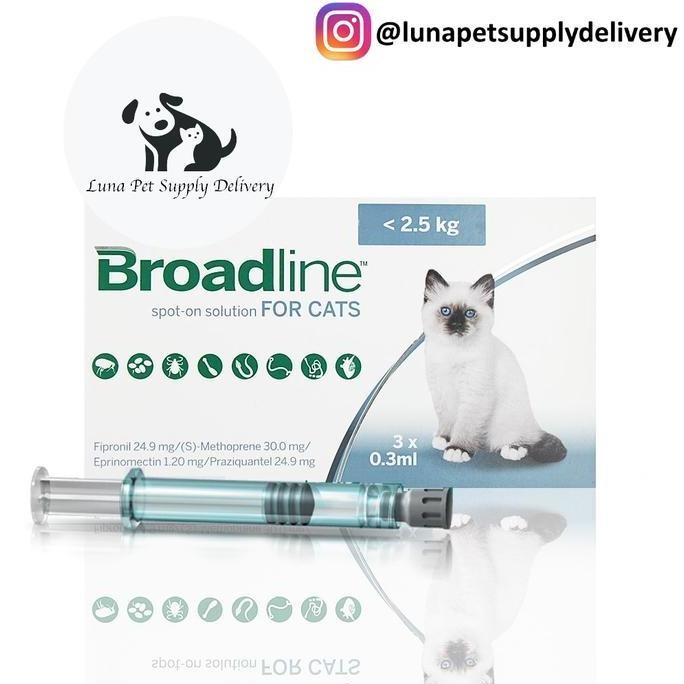 TERBARU - Obat Kutu, Pinjal, Scabies & Cacing Kucing Broadline S dibawah 2,5 kg