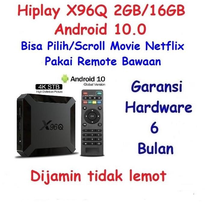 Hiplay X96Q 4K 30fps 2GB + 16GB Android 10.0 TV Box