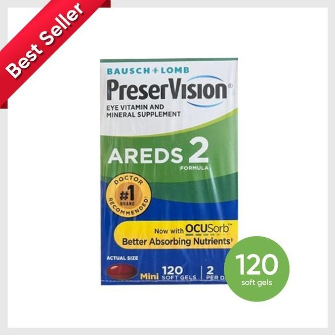 TERBARU - AREDS 2 PreserVision Bausch + Lomb - 120 Softgels; 100% Ori USA Impor