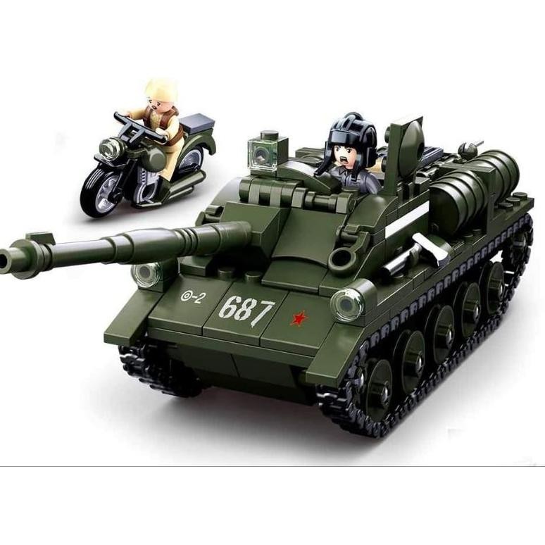 Sluban ww II SU - 85 Tank destroyer 338 pcs - mainan Bricks sluban Tank B0687 AST