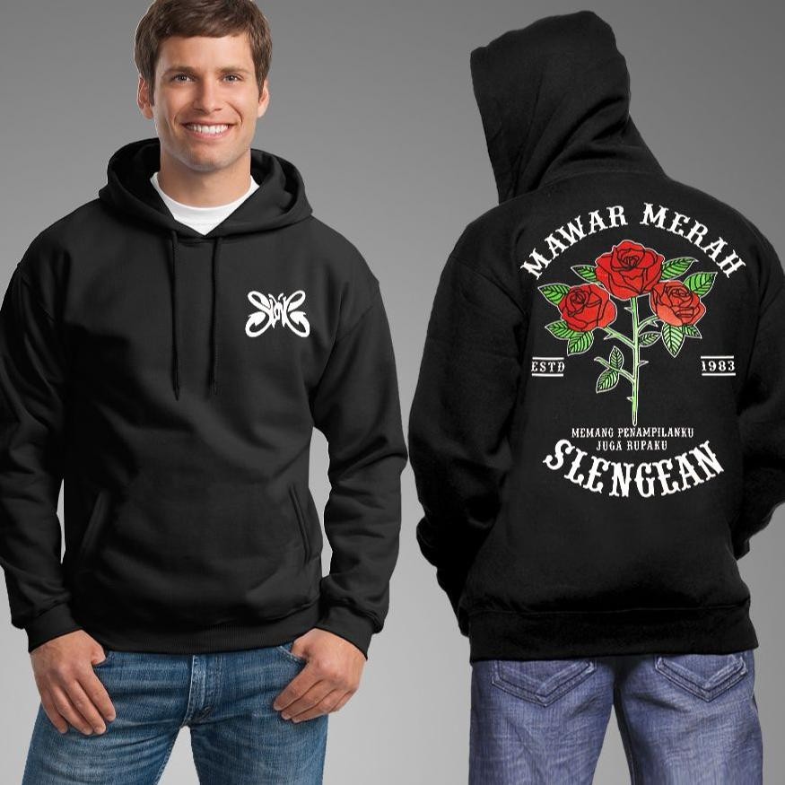 Promo Hoodie Distro Slank Mawar Merah Sweater Hoodie Pria Jaket Slank Mawar